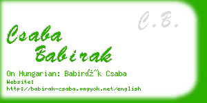 csaba babirak business card